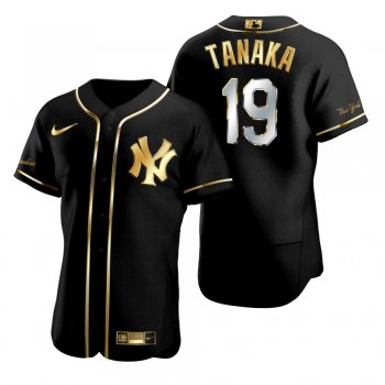 New York Yankees Masahiro Tanaka Nike Black Golden Edition Authentic Jersey