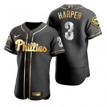 Philadelphia Phillies Bryce Harper Nike Black Golden Edition Authentic Jersey