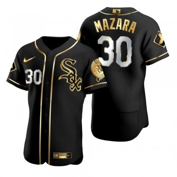 Chicago White Sox Nomar Mazara Nike Black Golden Edition Authentic Jersey