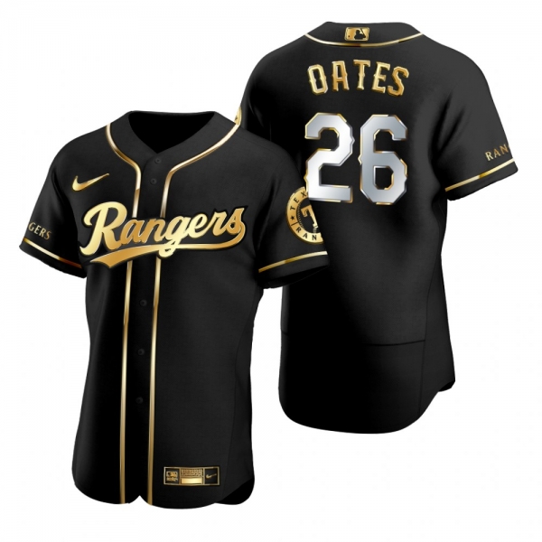 Texas Rangers Johnny Oates Nike Black Golden Edition Authentic Jersey