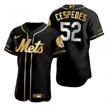 New York Mets Yoenis Cespedes Nike Black Golden Edition Authentic Jersey