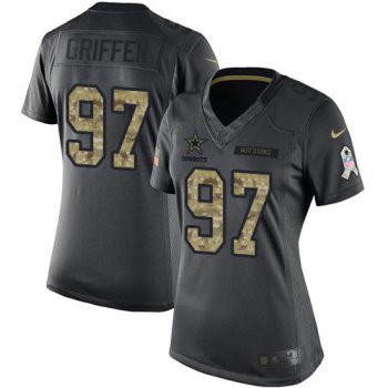 Women's Nike Cowboys #97 Everson Griffen Black Stitched NFL Limited 2016 Salute to Service Jersey