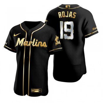 Miami Marlins Miguel Rojas Nike Black Golden Edition Authentic Jersey