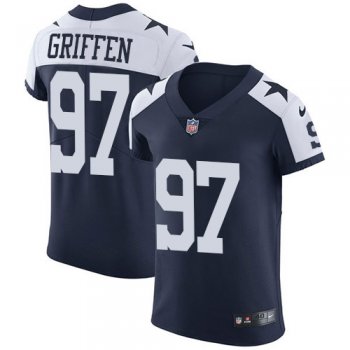 Nike Cowboys #97 Everson Griffen Navy Blue Thanksgiving Men's Stitched NFL Vapor Untouchable Throwback Elite Jersey