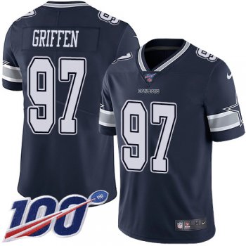 Youth Nike Cowboys #97 Everson Griffen Navy Blue Team Color Stitched NFL 100th Season Vapor Untouchable Limited Jersey