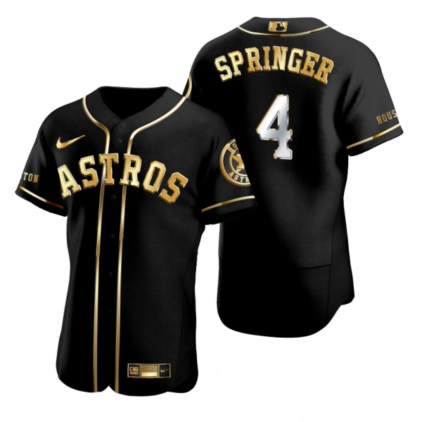 Houston Astros George Springer Nike Black Golden Edition Authentic Jersey