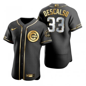 Chicago Cubs Daniel Descalso Nike Black Golden Edition Authentic Jersey