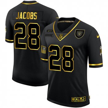 Nike Raiders 28 Josh Jacobs Black Gold 2020 Salute To Service Limited Jersey