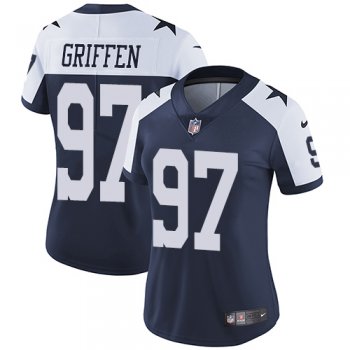 Women's Nike Cowboys #97 Everson Griffen Navy Blue Thanksgiving Stitched NFL Vapor Throwback Limited Jersey