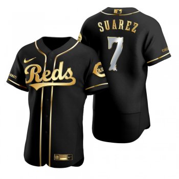 Cincinnati Reds Eugenio Suarez Nike Black Golden Edition Authentic Jersey