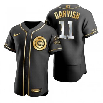 Chicago Cubs Yu Darvish Nike Black Golden Edition Authentic Jersey