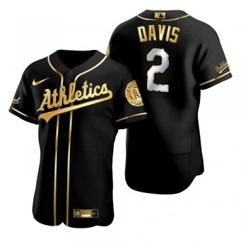 Oakland Athletics Khris Davis Nike Black Golden Edition Authentic Jersey