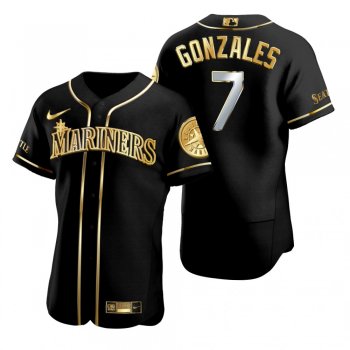 Seattle Mariners Marco Gonzales Nike Black Golden Edition Authentic Jersey