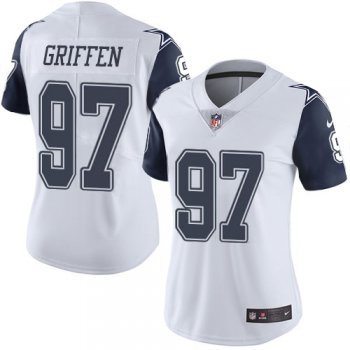 Women's Nike Cowboys #97 Everson Griffen White Stitched NFL Limited Rush Jersey