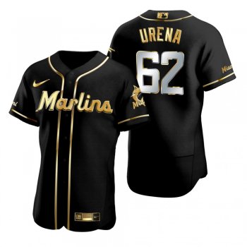 Miami Marlins Jose Urena Nike Black Golden Edition Authentic Jersey