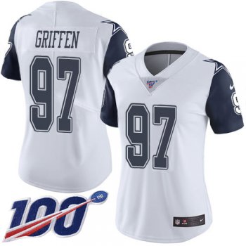 Women's Nike Cowboys #97 Everson Griffen White Stitched NFL Limited Rush 100th Season Jersey