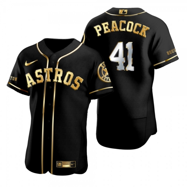 Houston Astros Brad Peacock Nike Black Golden Edition Authentic Jersey