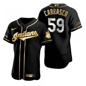 Cleveland Indians Carlos Carrasco Nike Black Golden Edition Authentic Jersey