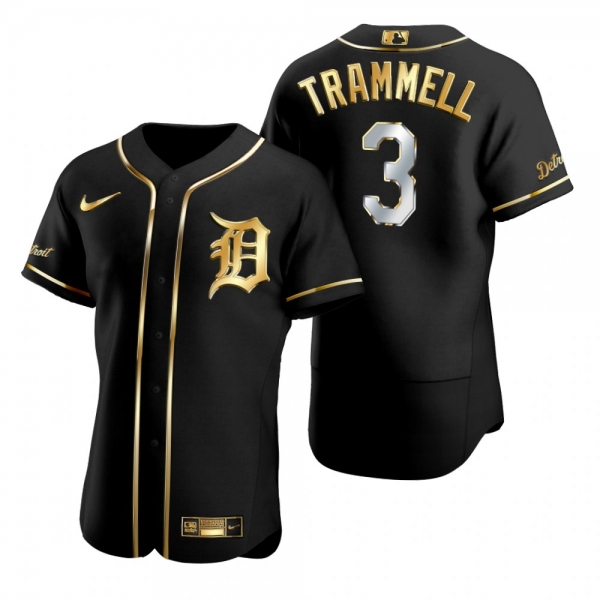 Detroit Tigers Alan Trammell Nike Black Golden Edition Authentic Jersey