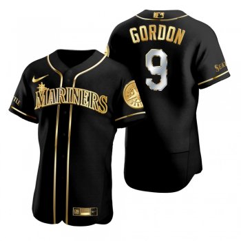 Seattle Mariners Dee Gordon Nike Black Golden Edition Authentic Jersey