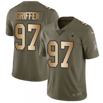 Youth Nike Cowboys #97 Everson Griffen Olive/Gold Stitched NFL Limited 2017 Salute To Service Jersey