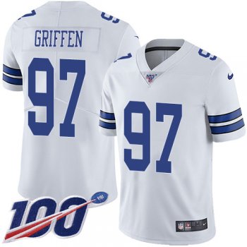 Youth Nike Cowboys #97 Everson Griffen White Stitched NFL 100th Season Vapor Untouchable Limited Jersey