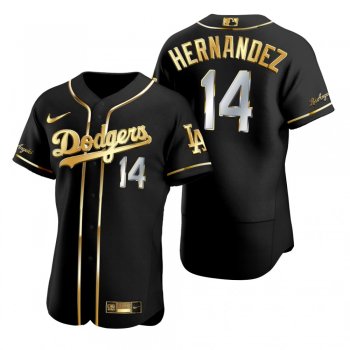 Los Angeles Dodgers Enrique Hernandez Nike Black Golden Edition Authentic Jersey