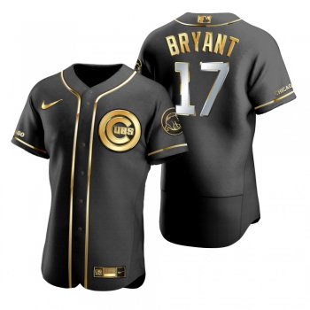 Chicago Cubs Kris Bryant Nike Black Golden Edition Authentic Jersey