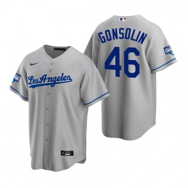 Youth Los Angeles Dodgers Tony Gonsolin Gray 2020 World Series Champions Road Replica Jersey