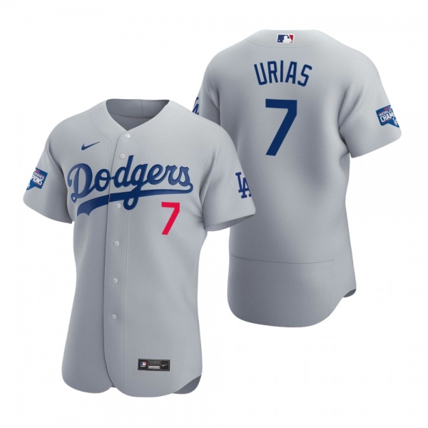 Los Angeles Dodgers Julio Urias Gray 2020 World Series Champions Authentic Jersey