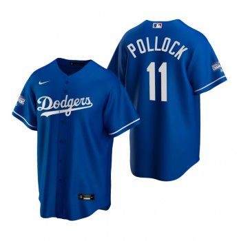 Youth Los Angeles Dodgers A.J. Pollock Royal 2020 World Series Champions Replica Jersey