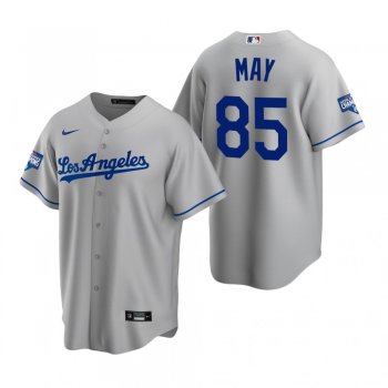 Men's Los Angeles Dodgers Dustin May Gray 2020 World Series Champions Road Replica Jersey