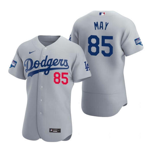 Los Angeles Dodgers Dustin May Gray 2020 World Series Champions Authentic Jersey