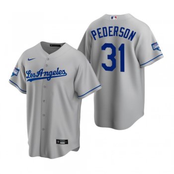 Youth Los Angeles Dodgers Joc Pederson Gray 2020 World Series Champions Road Replica Jersey