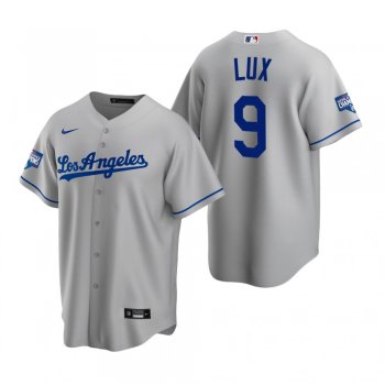 Youth Los Angeles Dodgers Gavin Lux Gray 2020 World Series Champions Road Replica Jersey