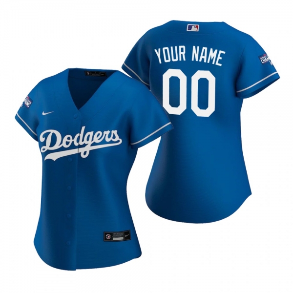 Women's Los Angeles Dodgers Custom Royal 2020 World Series Champions Replica Jersey