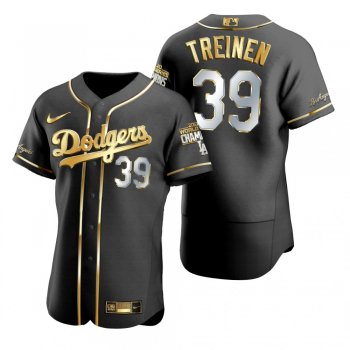 Los Angeles Dodgers Blake Treinen Black 2020 World Series Champions Gold Edition Jersey