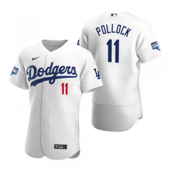 Los Angeles Dodgers A.J. Pollock White 2020 World Series Champions Authentic Jersey