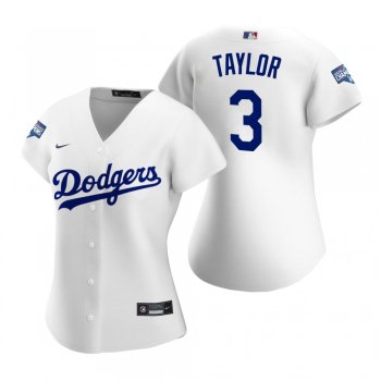 Women's Los Angeles Dodgers Chris Taylor White 2020 World Series Champions Replica Jersey