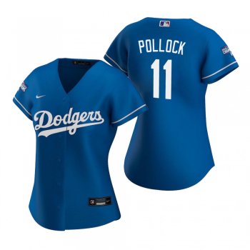 Women's Los Angeles Dodgers A.J. Pollock Royal 2020 World Series Champions Replica Jersey