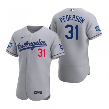 Los Angeles Dodgers Joc Pederson Gray 2020 World Series Champions Road Authentic Jersey