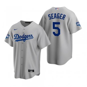 Youth Los Angeles Dodgers Corey Seager Gray 2020 World Series Champions Replica Jersey