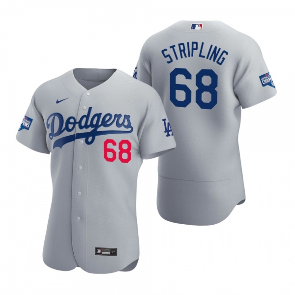 Los Angeles Dodgers Ross Stripling Gray 2020 World Series Champions Authentic Jersey