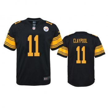 Youth Pittsburgh Steelers Chase Claypool Black Color Rush Game Jersey