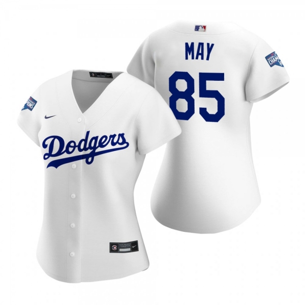 Women's Los Angeles Dodgers Dustin May White 2020 World Series Champions Replica Jersey