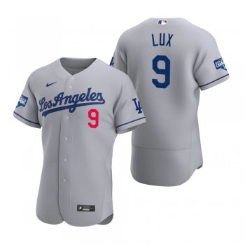 Los Angeles Dodgers Gavin Lux Gray 2020 World Series Champions Road Authentic Jersey