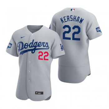 Los Angeles Dodgers Clayton Kershaw Gray 2020 World Series Champions Authentic Jersey