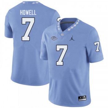 Men's #7 Sam Howell Jersey North Carolina Tar Heels NCAA 2019-20 Blue