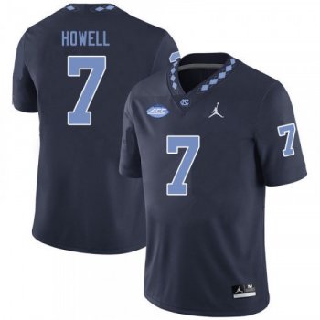 Men's #7 Sam Howell Jersey North Carolina Tar Heels NCAA 2019-20 Navy