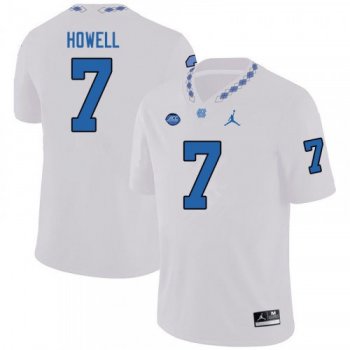 Men's #7 Sam Howell Jersey North Carolina Tar Heels NCAA 2019-20 Blue